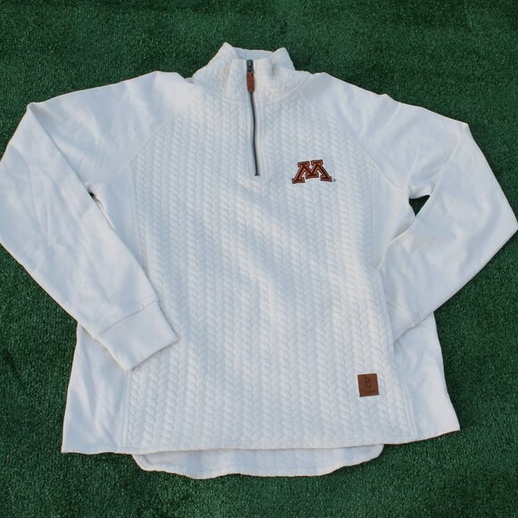 Minnesota Golden Gophers Mia Quilted Cable Knit Qtr zip - Picture 1 of 9